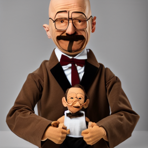 KREA AI Walter White Ventriloquist Puppet, 4k, stock photo...