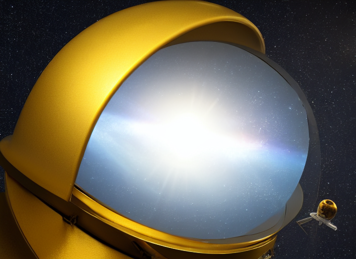 KREA AI hubble space telescope photograph of a gold colore...