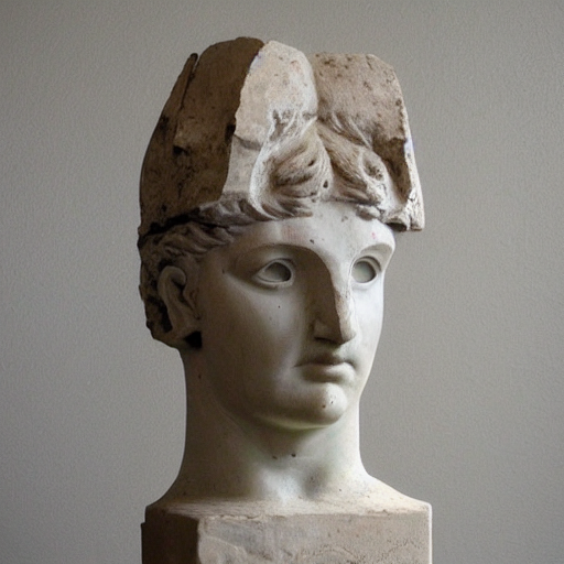 KREA AI ancient greek sculpture made out of crt monitors