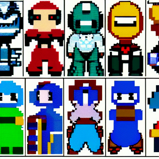 KREA AI - megaman snes sprites