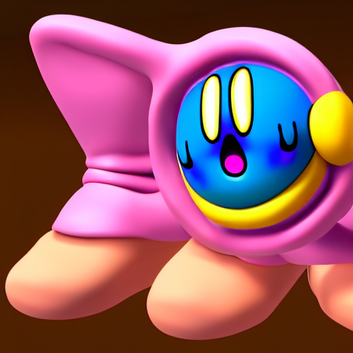 KREA AI kirby with realistic human feet, 4 k, hyper realis...