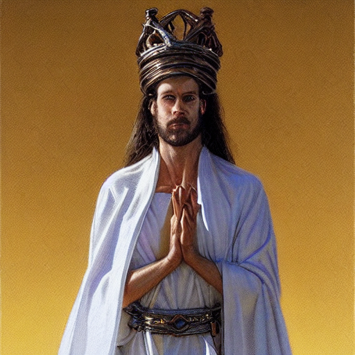 KREA AI Cult leader wearing white robes as a fantasy D&D c...