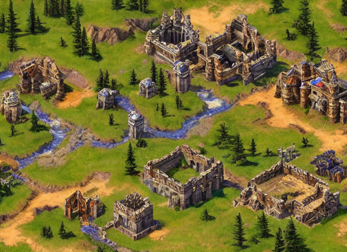 Krea ai isometric map of age of empires video game proced 