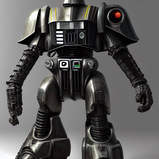 KREA AI massive huge power armor with servos from fallout