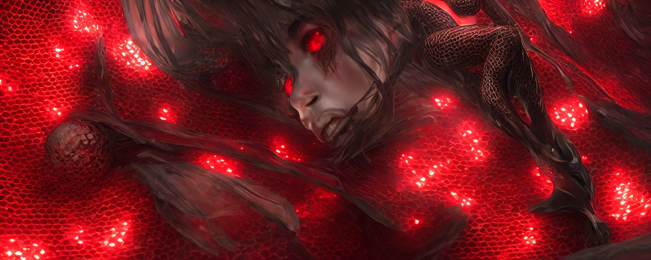 KREA AI crimson black dripping honey, concept