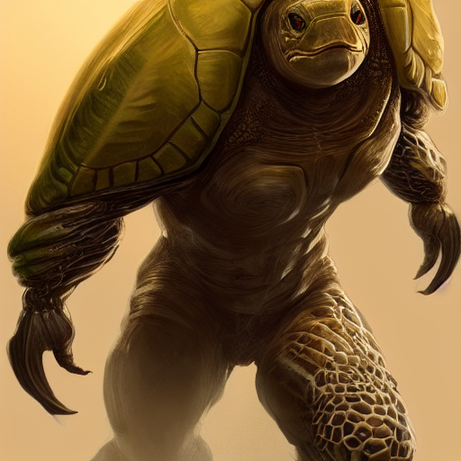 KREA AI - DND humanoid turtle, made by Stanley Artgerm Lau,