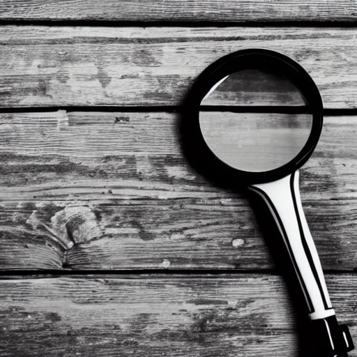 KREA AI black and white symbol of a magnifying glass,