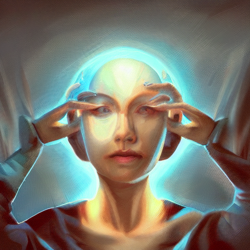 KREA AI remote viewing a brain skill, digital painting, ul...