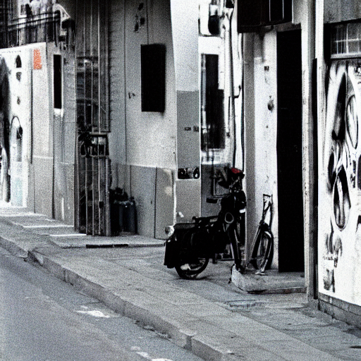 KREA AI Tel Aviv street in the 1980s, film photography