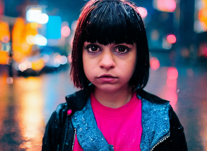 KREA AI closeup portrait of emo dora ( dora the explorer )...