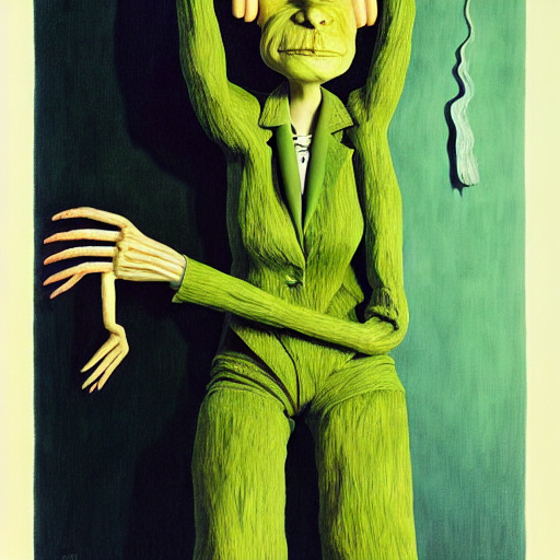 KREA AI portrait of salad fingers kamala harris wearing pa...