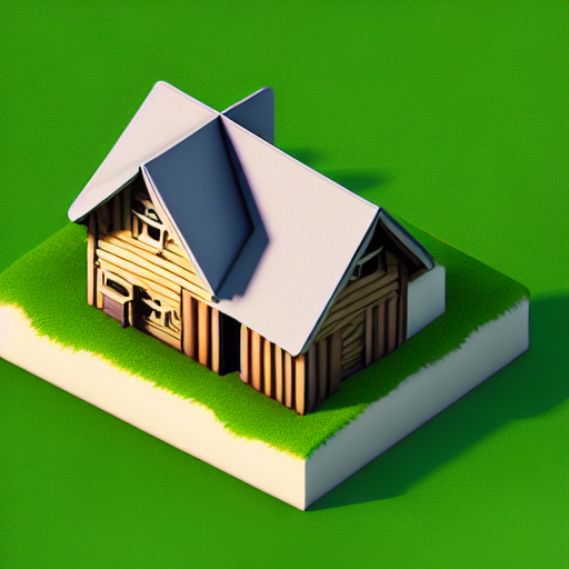 KREA AI isometric village house, 3 d icon for mobile game,...