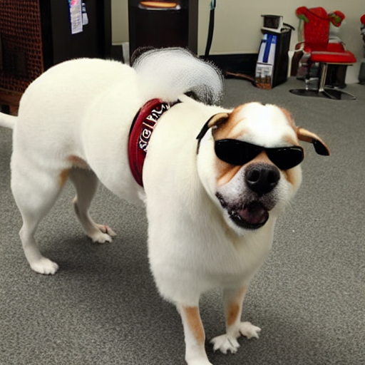 KREA AI bad dog grooming,