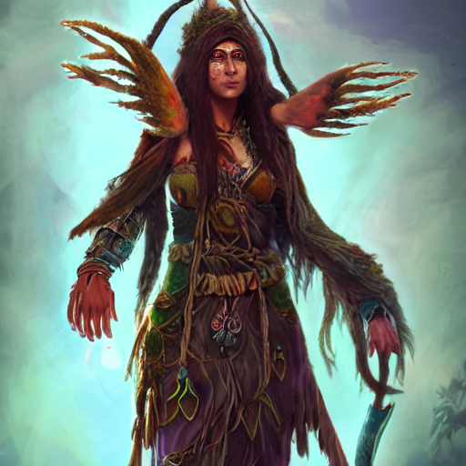 KREA AI a female druid shaman character, concept art, high...