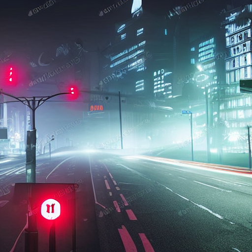 KREA AI dark nighttime foggy extremely detailed and comple...