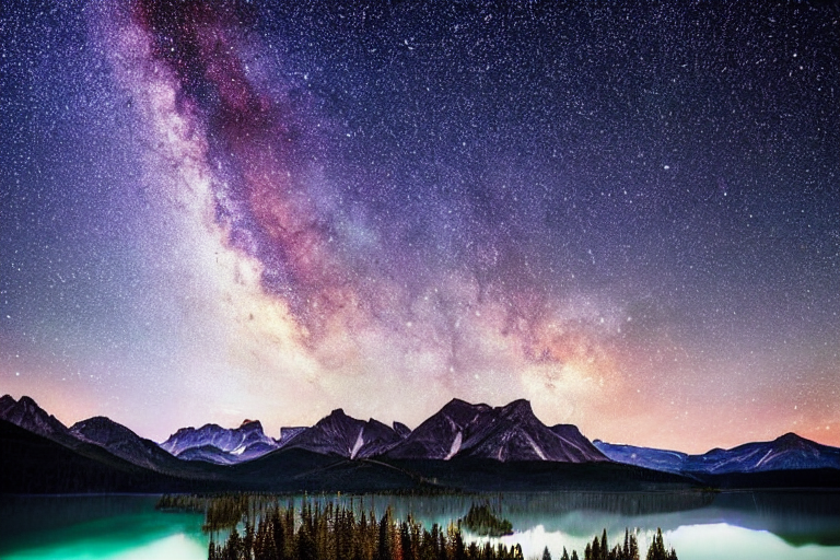 KREA AI beautiful nighttime landscape photography of the R...