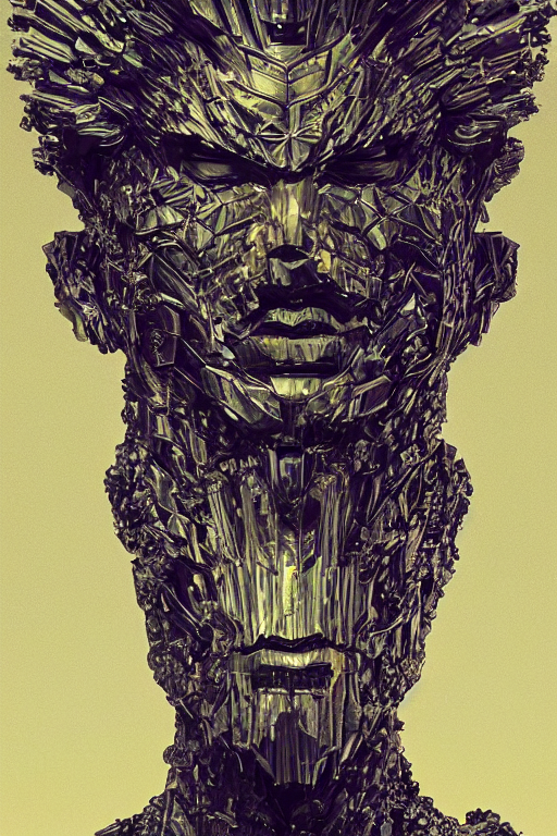 KREA AI A fancy portrait of a crystalized giant statue by