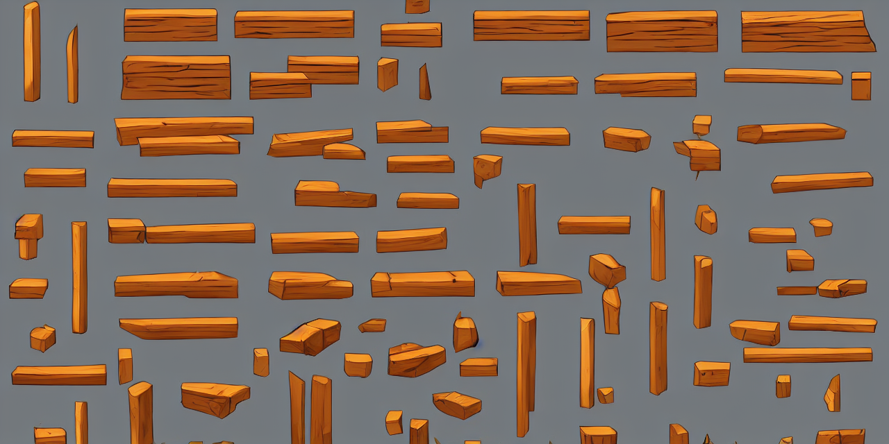 KREA AI game asset sheet, 2 d sprite, stacked lumber wood