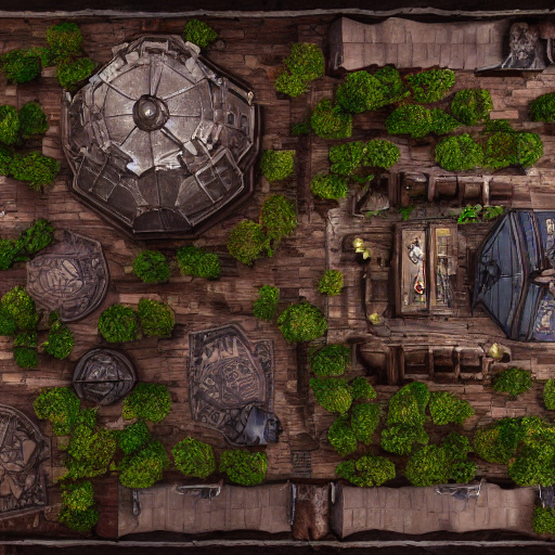 KREA AI D&D tabletop game map of tavern interior from orth...