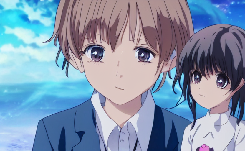 KREA AI shy anime girl staring at Walter White with hearts...