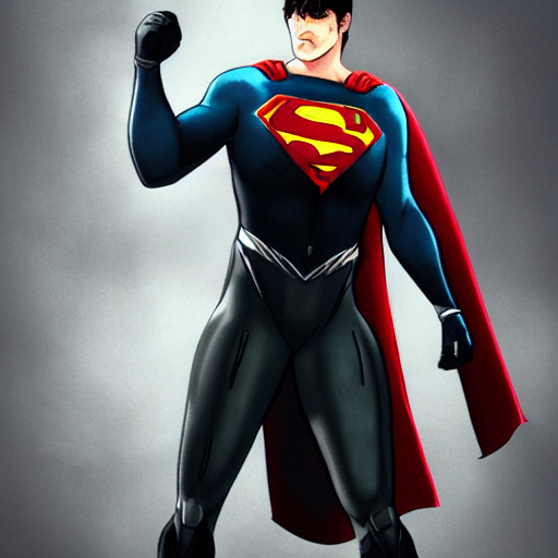 KREA AI superman as 2B nier automata, full body portrait,