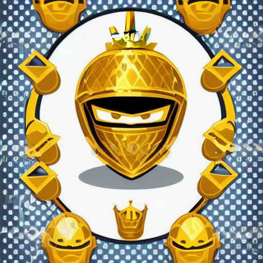 KREA AI gaming emoji concept gold armor crown style of emo...