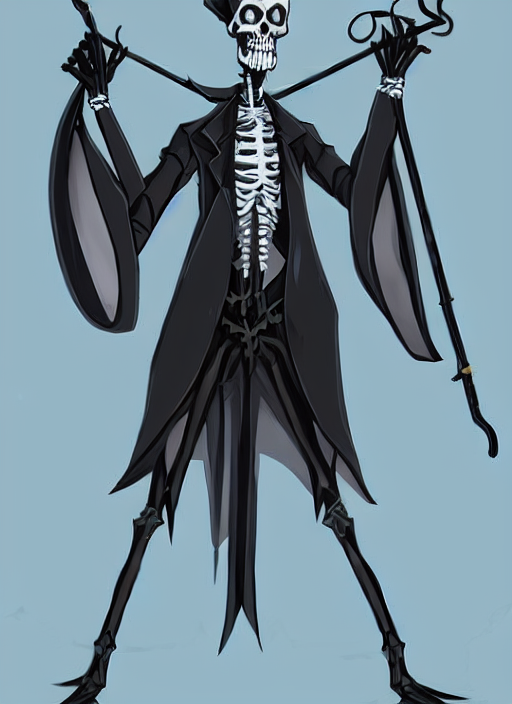 KREA AI - DND character concept, Tall skeletal figure, weari...
