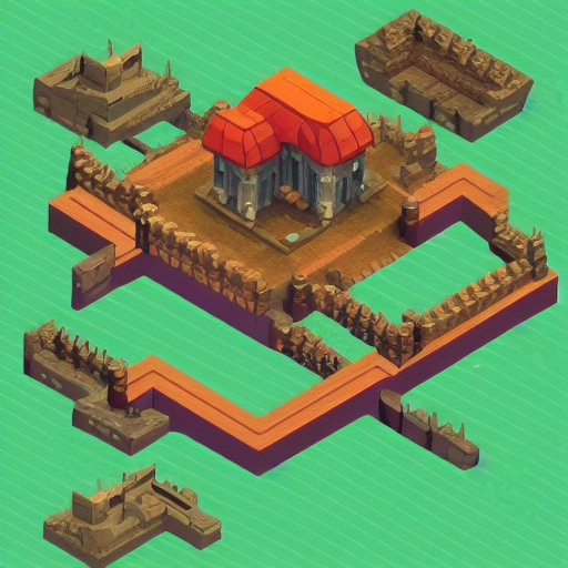 KREA AI the lord of the rings. isometric, voxels, game art...