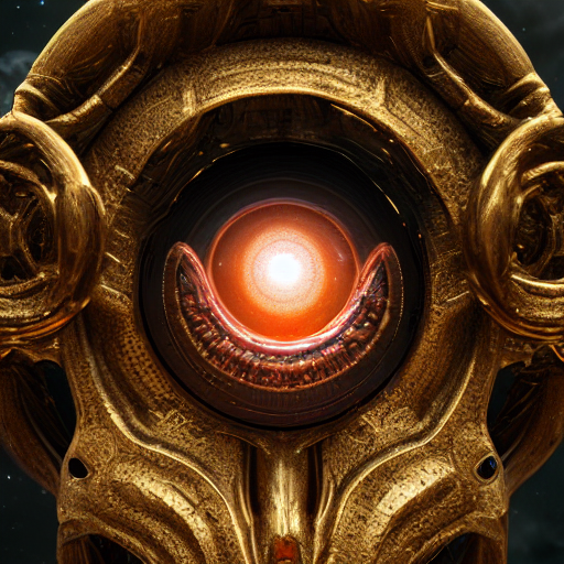 KREA AI cosmic deity with cyclops eye made of interstellar...