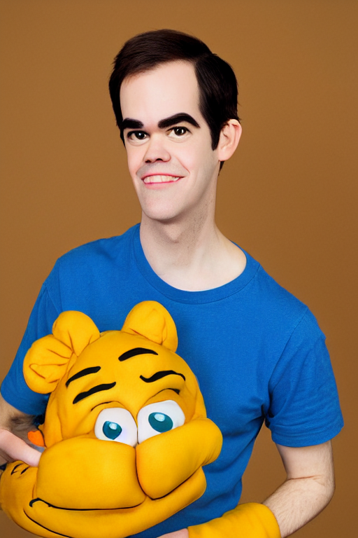 KREA AI portrait of Jacksfilms dressed in Garfield costume...