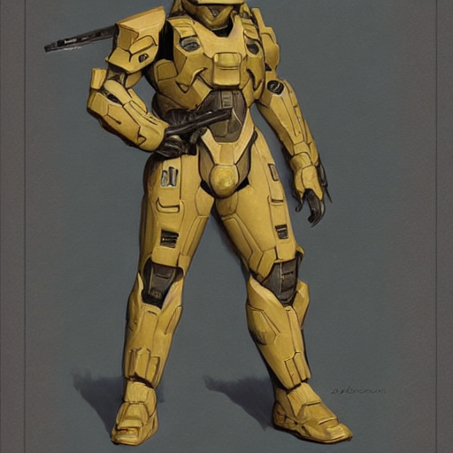 KREA AI - halo reach, concept art, by leyendecker