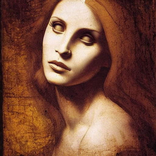 KREA AI - lana del rey painted by leonardo da vinci, renaiss...