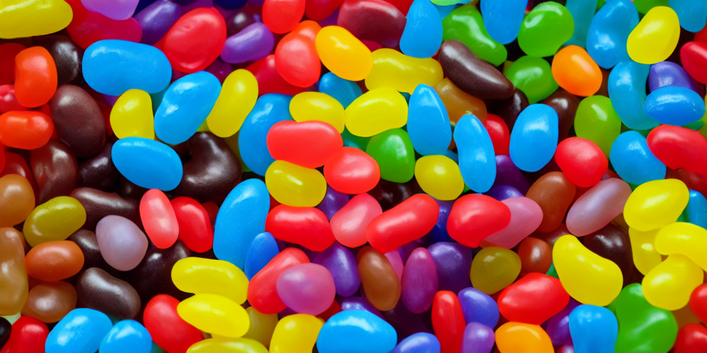 KREA AI jelly beans, rainbows, uwu, cinematic, volumetric,...