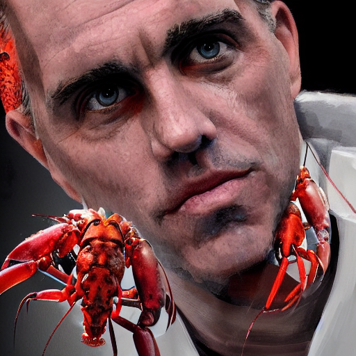 KREA AI Jordan Peterson made from lobsters, artstation
