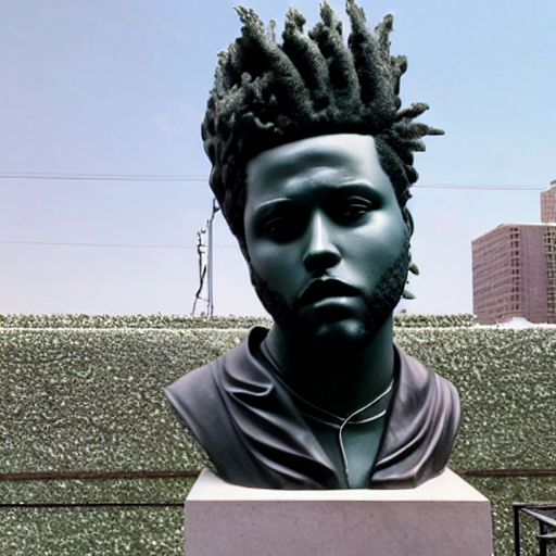 KREA AI the weeknd marble statue, vaporwave