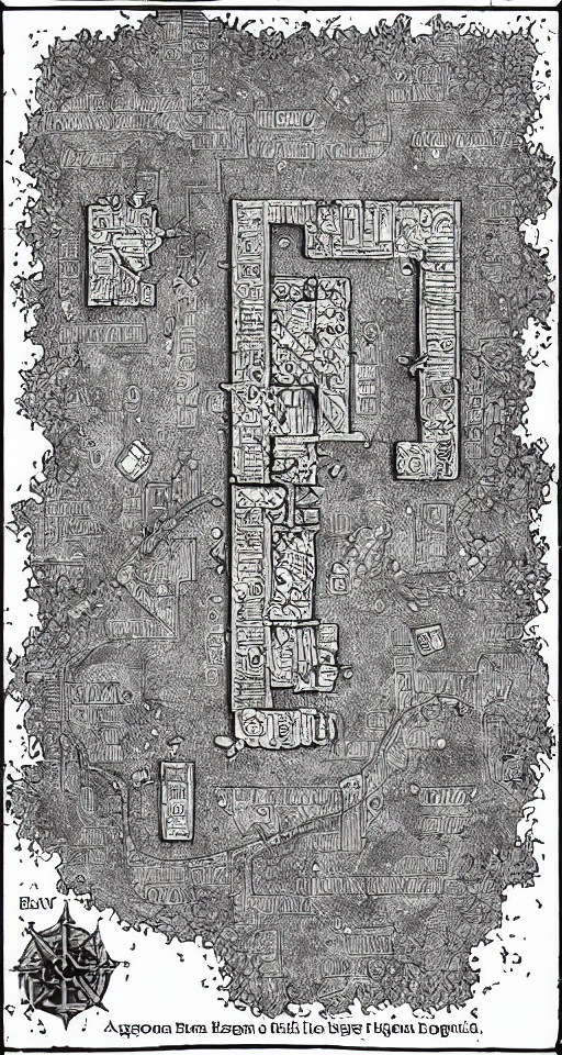 KREA AI - a black and white dungeon map. d &amp; d battlemap. sm...