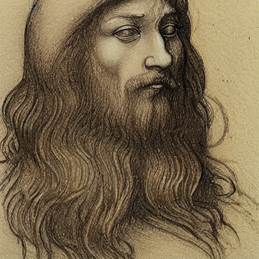 KREA AI Leonardo da Vinci drawing study