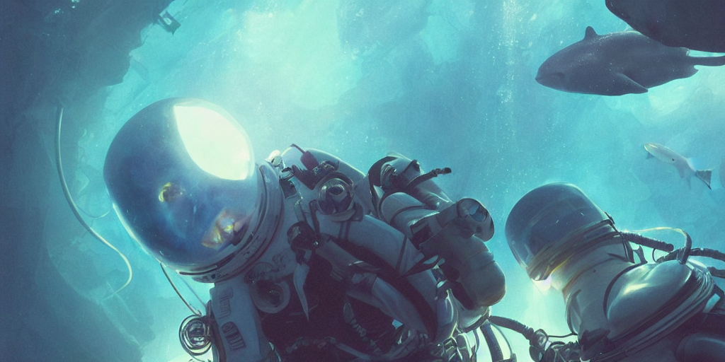 KREA AI - Zoe Kravitz as an astronaut, underwater in the oce...
