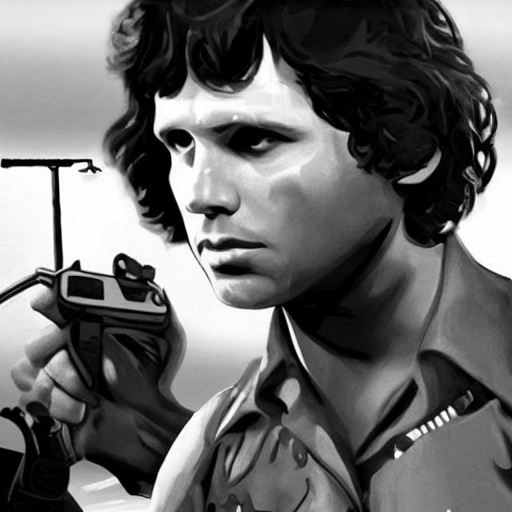 KREA AI jim morrison in a call of duty black ops style g...