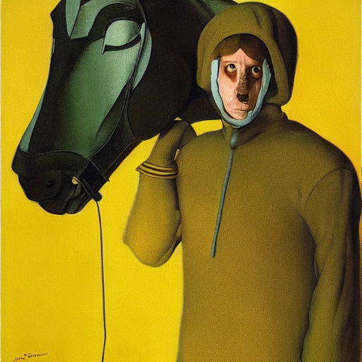 KREA AI portrait horseface Nightmarish Horse Man Warlock