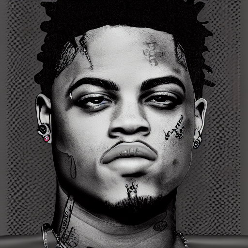 KREA AI xxxtentacion digital art