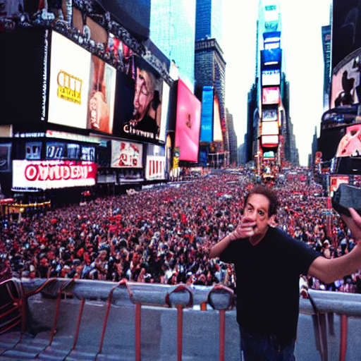 KREA AI - selfie photo of anthony cumia in times square, cin…