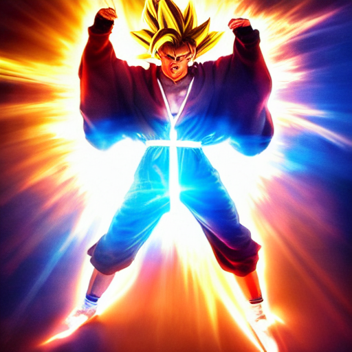 KREA AI face photo of kendall jenner as super saiyan as go...