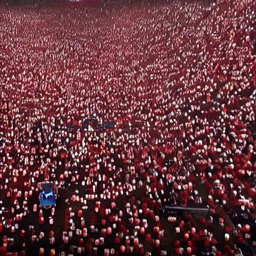 KREA AI eminem rapping in a stadium filled with ketchup bo...