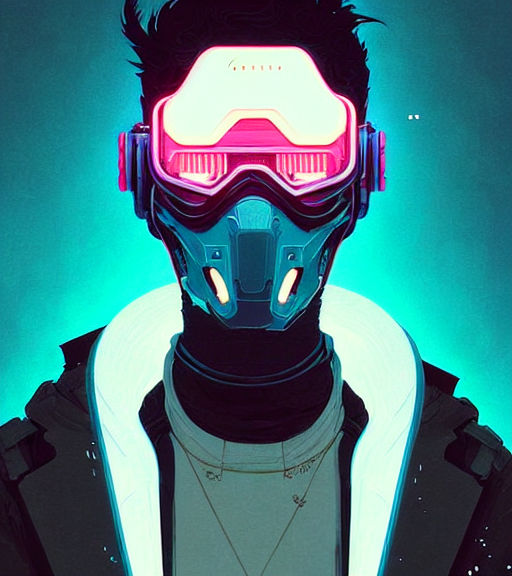 KREA AI cyberpunk synth wave highly detailed portrait ma...