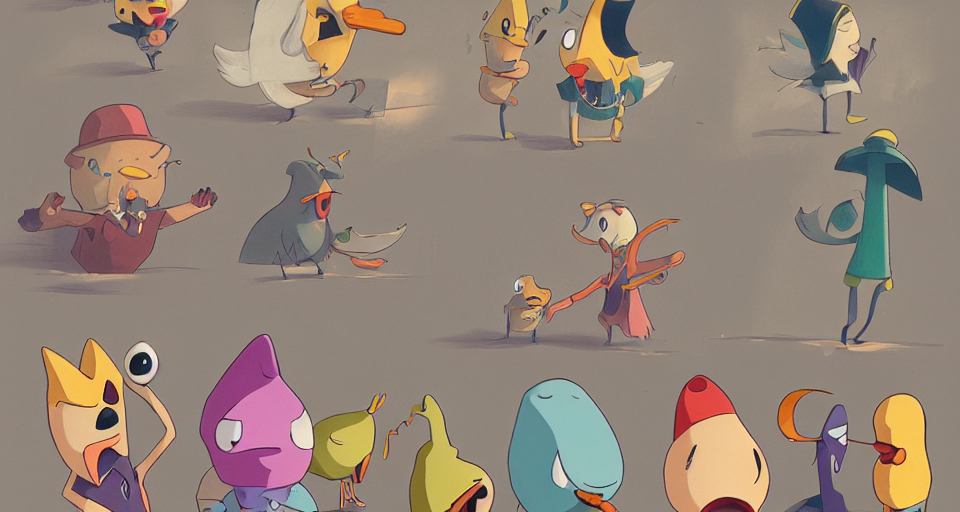 KREA AI - cartoon magician ducks, in the style of adventure