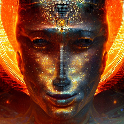 KREA AI cosmic deity with eyes made of interstellar star