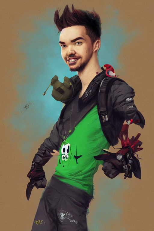 KREA AI a portrait of the YouTuber jacksepticeye in a goof...