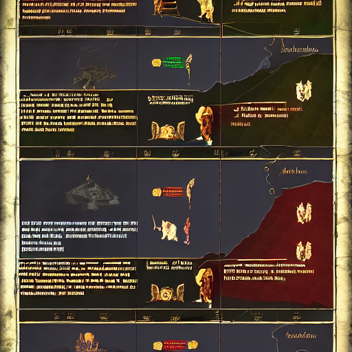 KREA AI infographic, map of the seven levels of hell, epic...