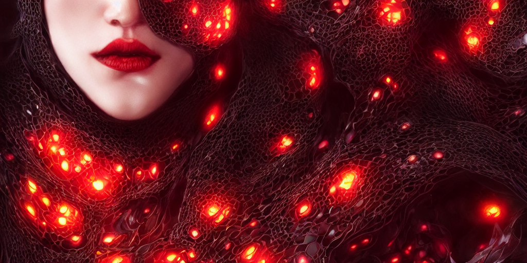 KREA AI crimson black dripping honey, concept